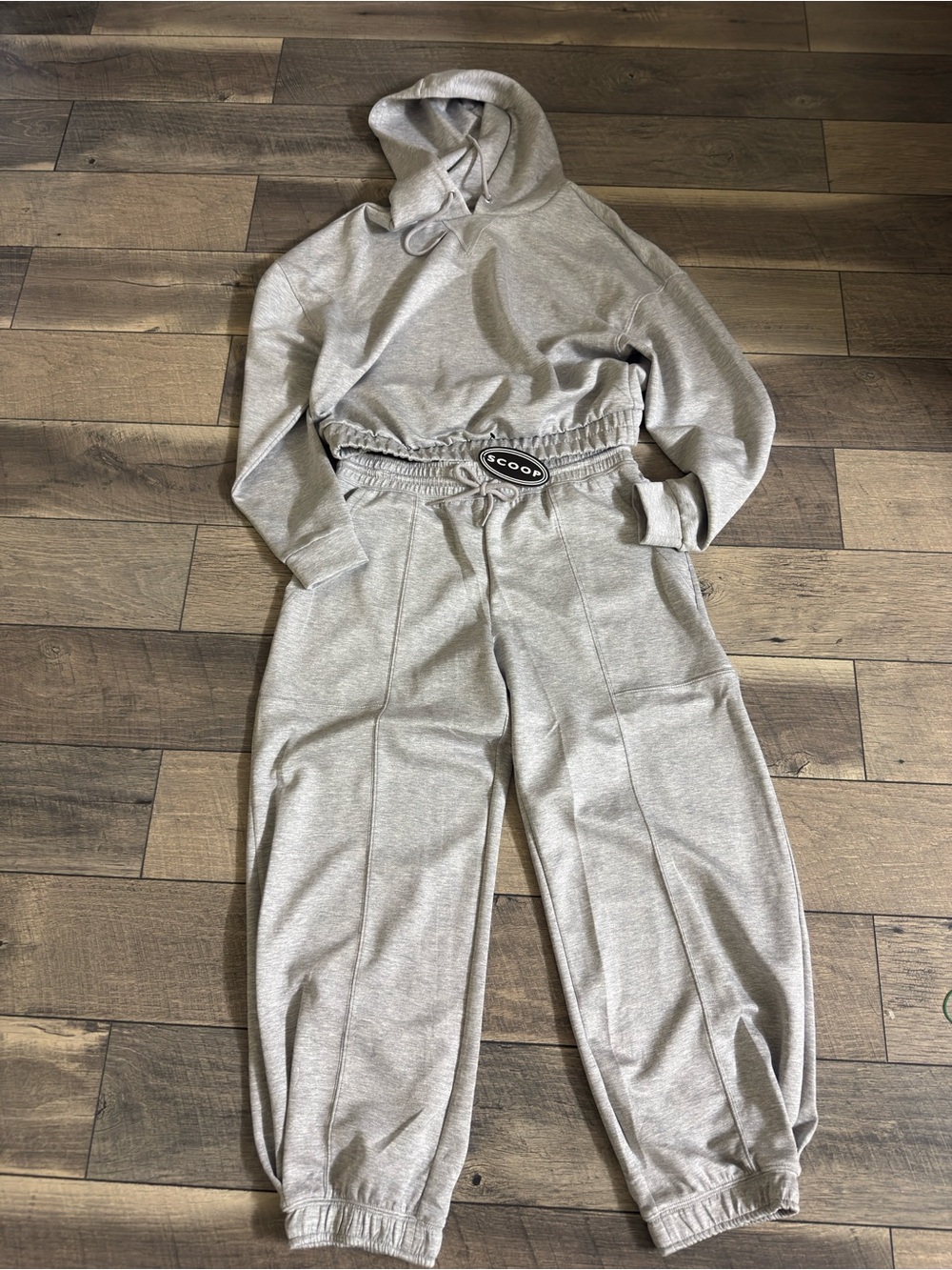 Scoop Women’s Grey Jogger Pants Set. Size Medium